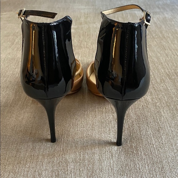 Jimmy Choo Leather Typhoon D’Orsay Pumps Heels Black Nude Pointed-Toe Size 7.5 - Picture 7 of 16